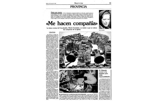 Reportaje realizado por Diario de León a María Fernández en 1993. DL