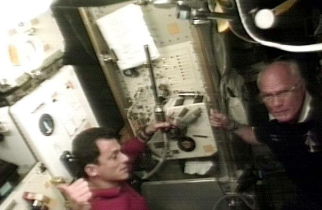 El español Pedro Duque durante una de sus misiones al espacio. NASA TV