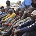Inmigrantes africanos en la frontera de México con los Estados Unidos.