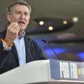 El presidente del Partido Popular, Alberto Núñez Feijóo, interviene en un acto del PP de Aragón, a 13 de octubre de 2026, en Huesca, Aragón (España).