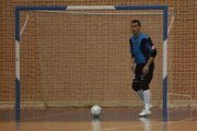 Jorge, portero del Puertas Deyma, durante un lance en uno de los encuentros de la presente temporada