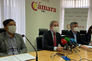 Rueda de prensa, hoy en la Cámara de Comercio. RAMIRO