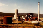 Fase inicial de la construcción de la central, en 1980.