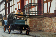 Los pioneros de Opel, estética de coche de caballos… a vapor.