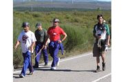 Imagen del «201», derecha, durante la marcha en el tramo entre Brañuelas y Astorga.