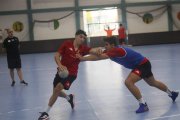 Uno de los entrenamientos que el Ademar ha tenido que realizar en Astorga esta temporada. RAMIRO