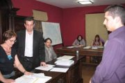 Daniel Rodriguez, a la derecha, en el momento de tomar posesión como nuevo concejal del PSOE