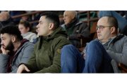 Dani Gordo cumplió su partido de sanción en la grada. J. NOTARIO