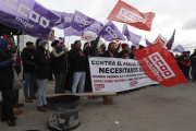 Imagen de una de las jornadas de movilización en Embutidos Rodríguez. JESÚS F. SALVADORES