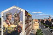 Nuevo mural de Astures y Romanos, ubicado en la avenida de Ponferrada de Astorga
