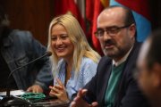 La concejal de Acción Social, Alexandra Rivas, y el alcalde de Ponferrada, Marco Morala, en la rueda de prensa de este miércoles.