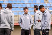 Momentos antes del partido entre el Júpiter leonés y el Palencia Cristo Atlético.