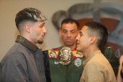 Antonio Barrul y Raúl Zabala, durante su cara a cara en la capital leonesa previo al Campeonato de España.