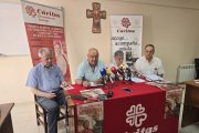 Los responsables de Cáritas Diocesana, este martes en su sede de Ponferrada.