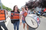 Trabajadoras de Teleperformance, en una protesta la semana pasada.