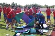 Un entrenamiento del Atlético Bembibre.