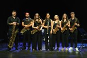 Los componentes del grupo de saxofones «Ad Libitum» de Cistierna.