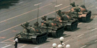 Imagen de archivo del tanque del ejército chino en la plaza del Tiananmen en Beijing, durante la represión militar de 1989.