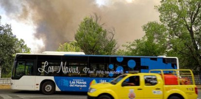 Vista de un incendio en las proximidades de Las Navas del Marqués