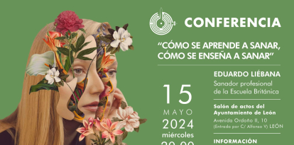Nuevo cartel anunciador de la conferenia de Eduardo Liébana, sin la colaboración del Ayuntamiento de León.