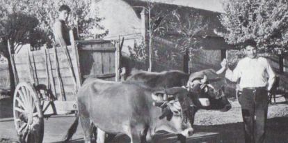 Vecinos de Cabañas Raras, en una imagen antigua extraída del libro de Aquilino Guerra