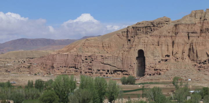 Imagen de las ruinas de Bamiyán donde ha tenido lugar el tiroteo