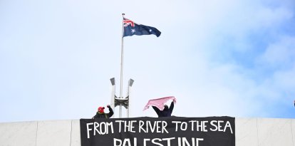 Fotografía de archivo de una protesta de un grupo en favor de Palestina en el Parlamento de Camberra.
                      EFE/EPA/LUKAS COCH AUSTRALIA AND NEW ZEALAND OUT