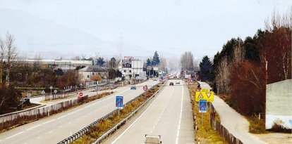 Salida de Ponferrada hacia Toreno, el único tramo de autovía construido de este eje de comunicaciones hacia Asturias.