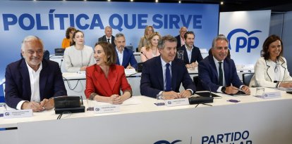 El líder de los populares, Alberto Núñez Feijóo durante la reunión del Comité Ejecutivo Nacional.