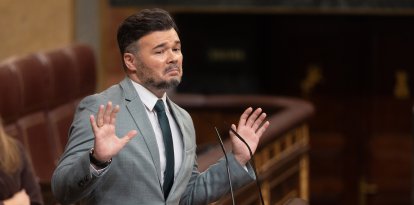 El portavoz de ERC en el Congreso, Gabriel Rufián, interviene durante un pleno extraordinario, en el Congreso de los Diputados, a 9 de julio de 2025, en Madrid (España).
