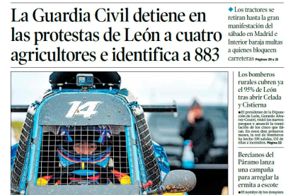 Portada de Diario de León del 9 de febrero de 2024