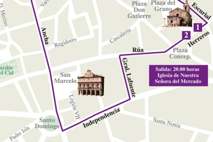 Recorrido de la procesión de La Morenica en León