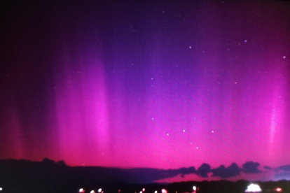 Aurora boreal vista desde Ponferrada.