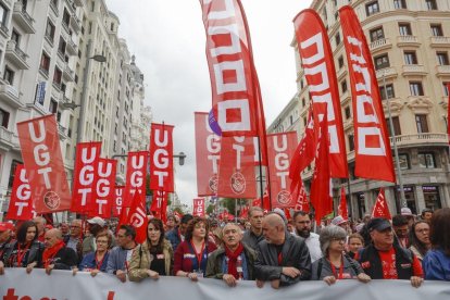 Imagen de la cabecera de la manifestación en Madrid.