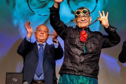 Gonzalo Santonja y Fernando Arrabal.