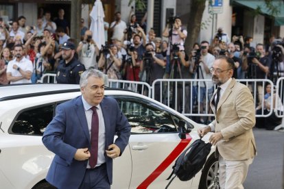El ex secretario de organización del PSOE Santos Cerdán a su llegada al TS.