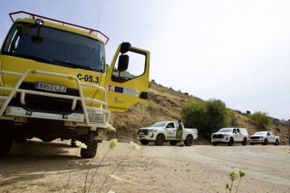 Medioa apostados en la zona esperando intervenir.