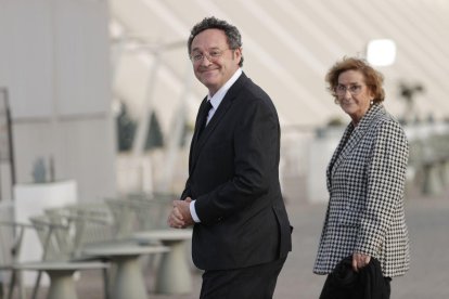 García Ortiz y la fiscal Teresa Gisbert a su llegada al funeral de Estado de la dana.