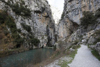 Tramo de la Ruta del Cares en su vertiente leonesa.