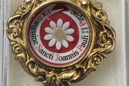 La reliquia de San Juan Pablo II.