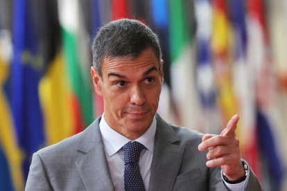 Pedro Sánchez ayer, a su llegada a la cumbre de Bruselas.