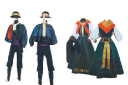 Los trajes típicos de la Valdería se utilizaban con complementos típicos de la zona como el chaleco armado. DL