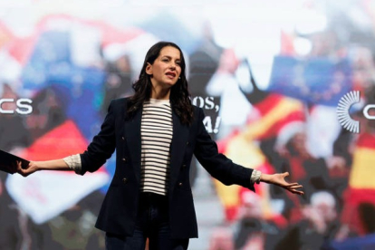 Inés Arrimadas, durante el acto de Ciudadanos que cerró la última campaña. SERGIO PÉREZ