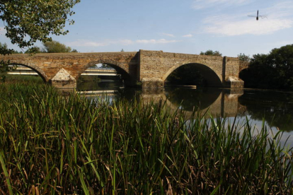Puente de la Vizana sobre el río Órbigo, uno de los lugares más emblemáticos de la Cañada Real de la Plata o Vizana. RAMIRO