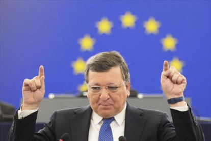 Barroso, durante su último discurso como presidente de la Comisión Europea, en octubre del 2014.