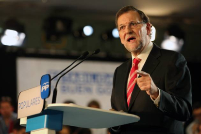 Mariano Rajoy, durante las jornadas del PP en Barcelona.