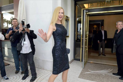 Nicole Kidman a su llegada a Cannes. Foto: AFP