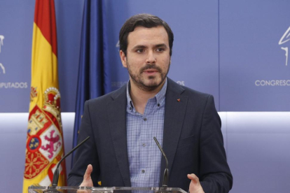 Alberto Garzón, en el Congreso de los Diputados, en Madrid.