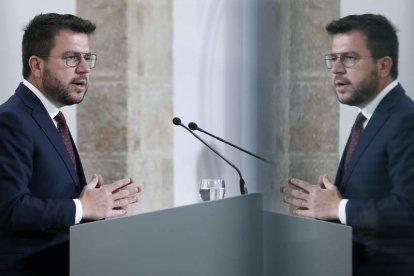 El presidente de la Generalitat catalana, Pere Aragonès. ANDREU DALMAU