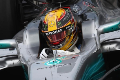 Lewis Hamilton (Mercedes), en su vuelta rápida de hoy en Canadá.